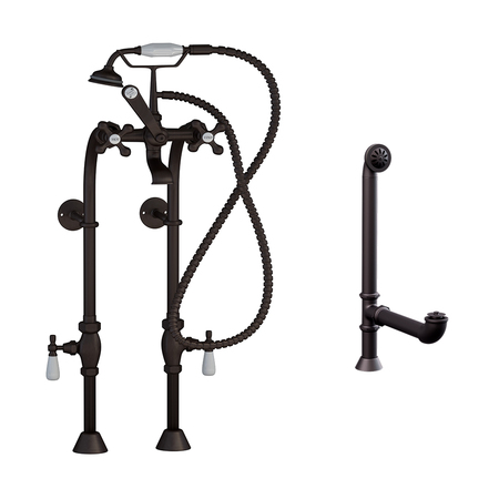 CAMBRIDGE PLUMBING Complete Oil Rubbed Bronze Free Standing Plumbing Package for Clawfoot Tub CAM398463-PKG-ORB